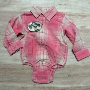 OUTDOOR KIDS Bass Pro Shops Infant Flannel Bodysuit Sz 12M